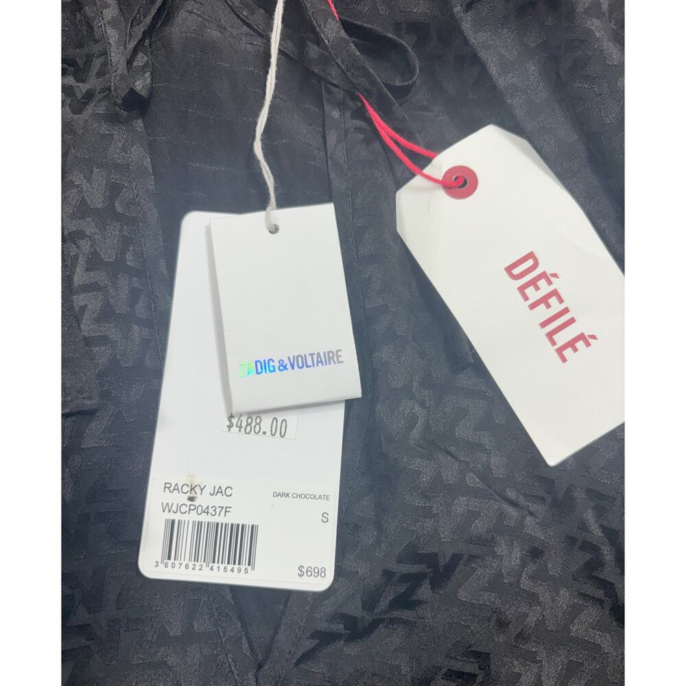 Zadig and‎ Voltaire NWT Racky Silk Jacquard Midi Dress in Dark Chocolate Small - Picture 7 of 7